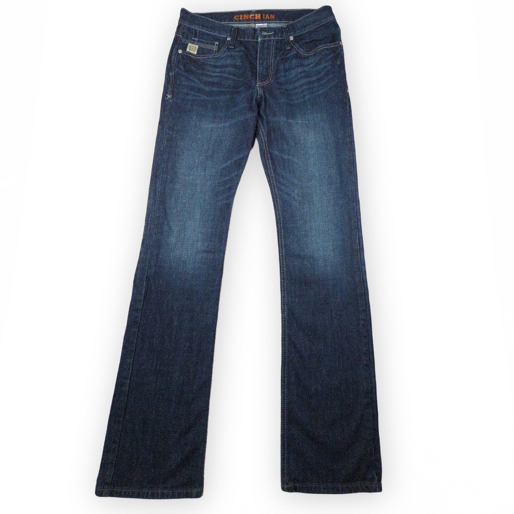 Cinch Ian Jeans Mens 33x38 Blue Denim Workwear Western Rodeo Long Tall Dark Wash